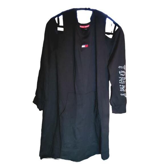 TOMMY HILFIGER SPORT 2X PLUS LONG SLEEVE DRESS WOMEN'S COLD-SHOULDER - Picture 5 of 5